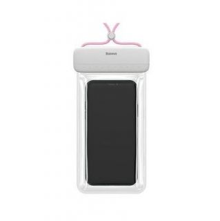 Baseus Baseus 
 
 WATERPROOF CASE LET''S GO IPX8 ON NECK - 7,2 INCHES ACFSD-D24 
 White Pink balts rozā