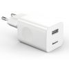 Bezvadu ierīces un gadžeti Baseus Wall charger QC 3.0 1x USB 3A White balts Galda lampa ar bezvadu uzlādi
