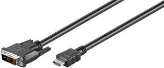 - DVI-D/HDMI cable, nickel plated  50580 Black, 2 m 