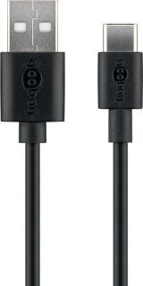 - Goobay 
 
 59122 USB 2.0 cable USB-C to USB A , black melns