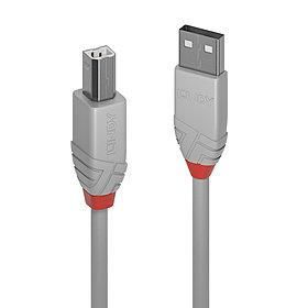 - LINDY CABLE USB2 A-B 2M / ANTHRA GREY36683